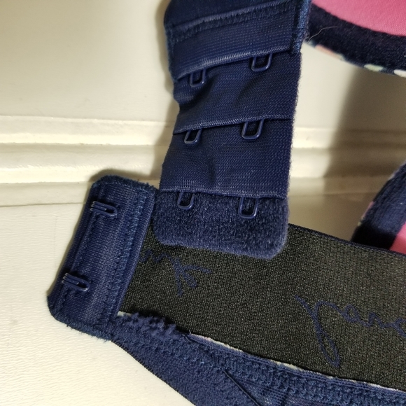 PINK Victoria's Secret Bra Womens Size 36DD Blue Floral Print Push Up Lingerie - Picture 8 of 11